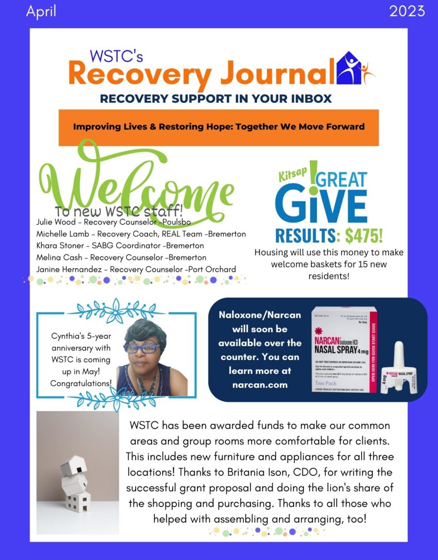 First page of April 2023 Recovery Journal Newsletter