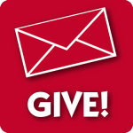 A red envelope on a red background with the word "GIVE!" in white text