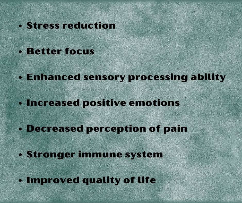 A list of benefits that mindfulness may produce