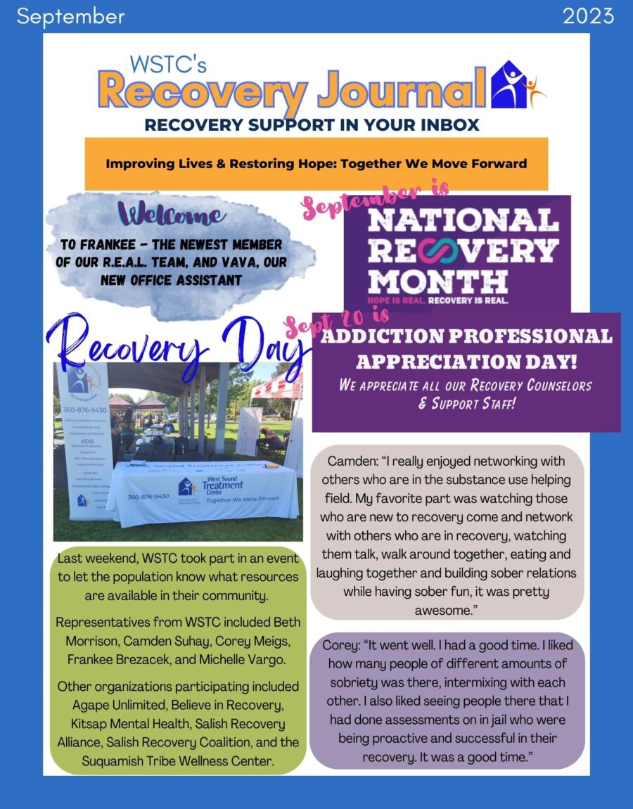 First page of September 2023 Recovery Journal Newsletter